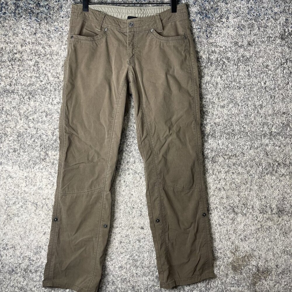 Elegant Khaki Straight Leg Women's Pants